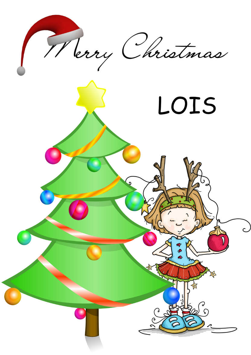 Decorating the Christmas Tree - card made with Crafty Bob's Card Creator