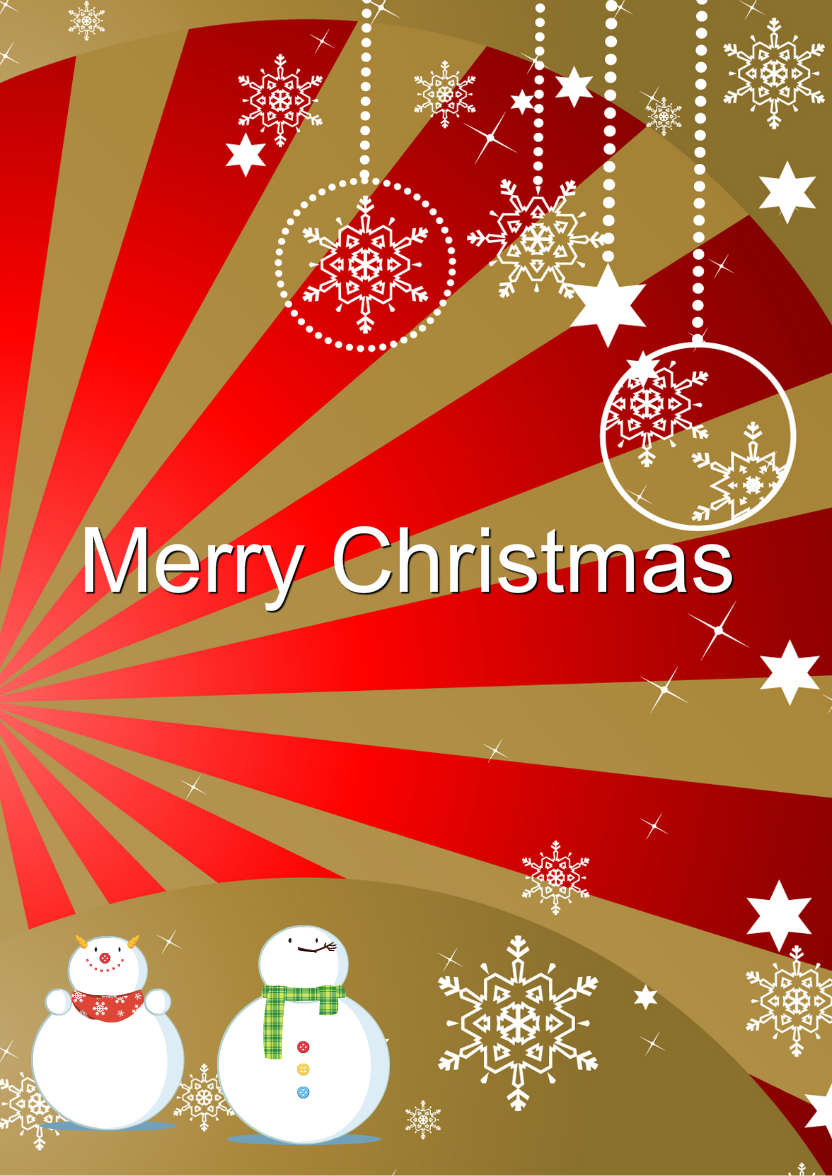 Gold and Red Ornate Snowflakes Christmas Card Front - card made with Crafty Bob's Card Creator