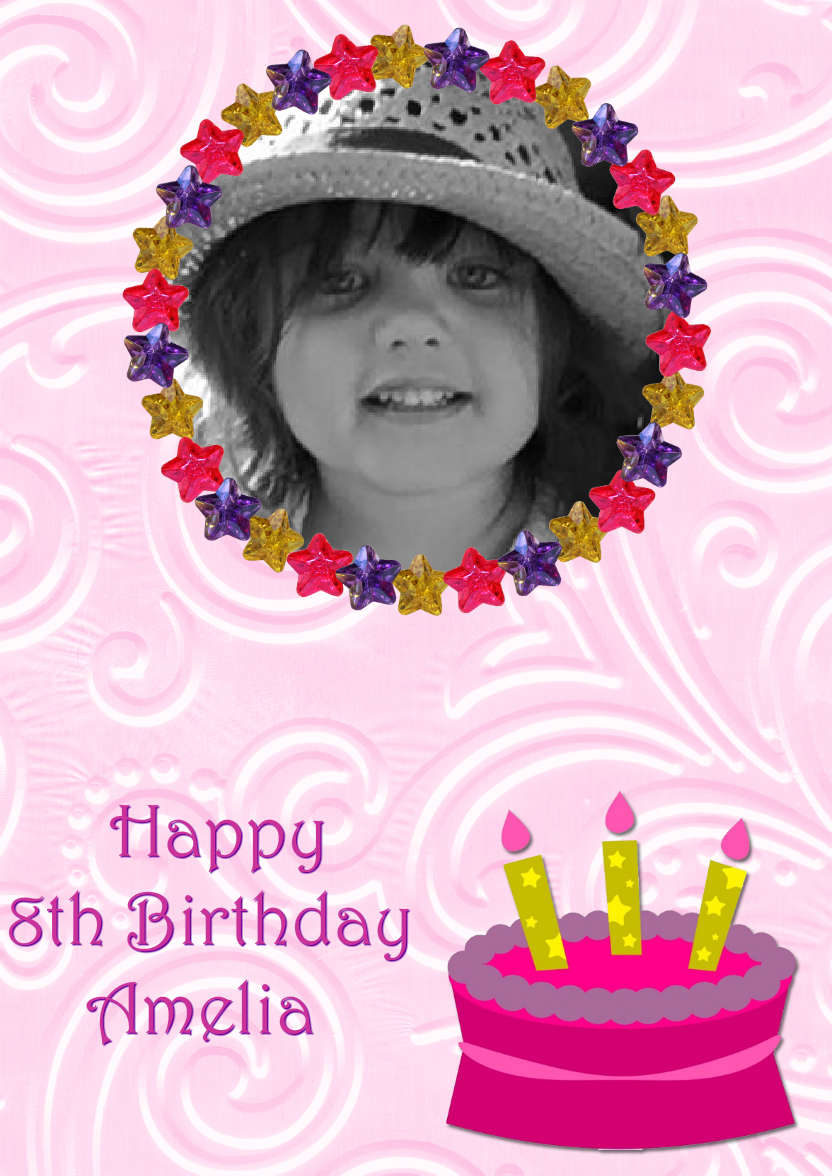 Star Frame Birthday Girl - card made with Crafty Bob's Card Creator