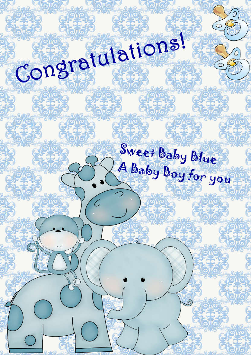 New Baby Boy - card made with Crafty Bob's Card Creator