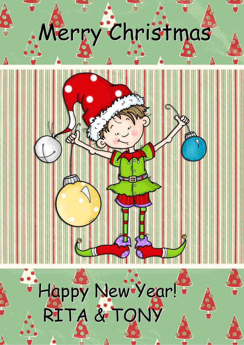 The Helpful Elf Christmas Card - card made with Crafty Bob's Card Creator
