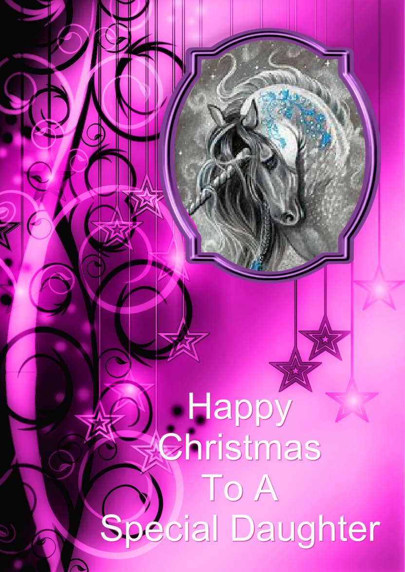 Pink Christmas Stars Aperture - card made with Crafty Bob's Card Creator