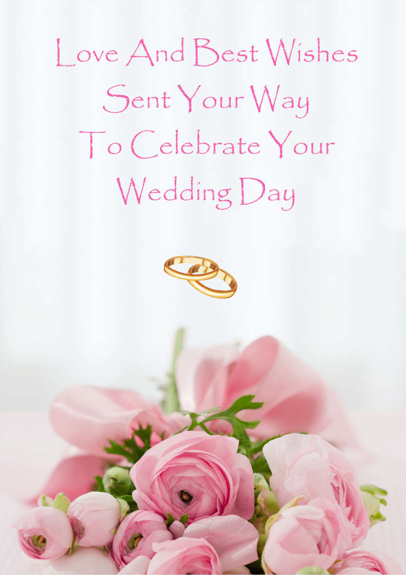 Pink Wedding Bouquet Card - card made with Crafty Bob's Card Creator