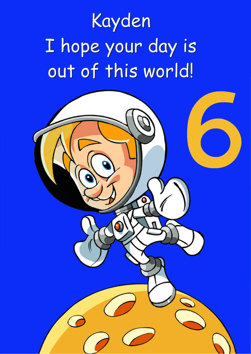 Astronaut Space Card - card made with Crafty Bob's Card Creator