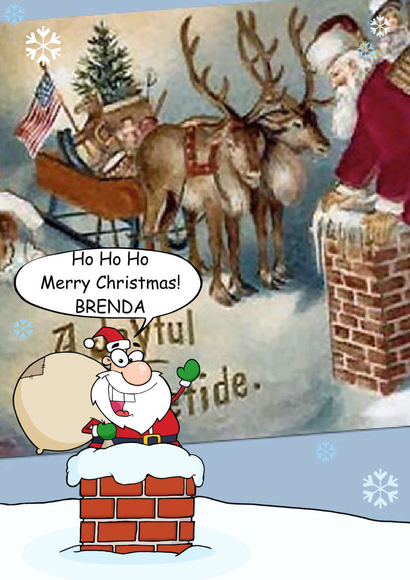 Santa Down the Chimney Photo Card - card made with Crafty Bob's Card Creator