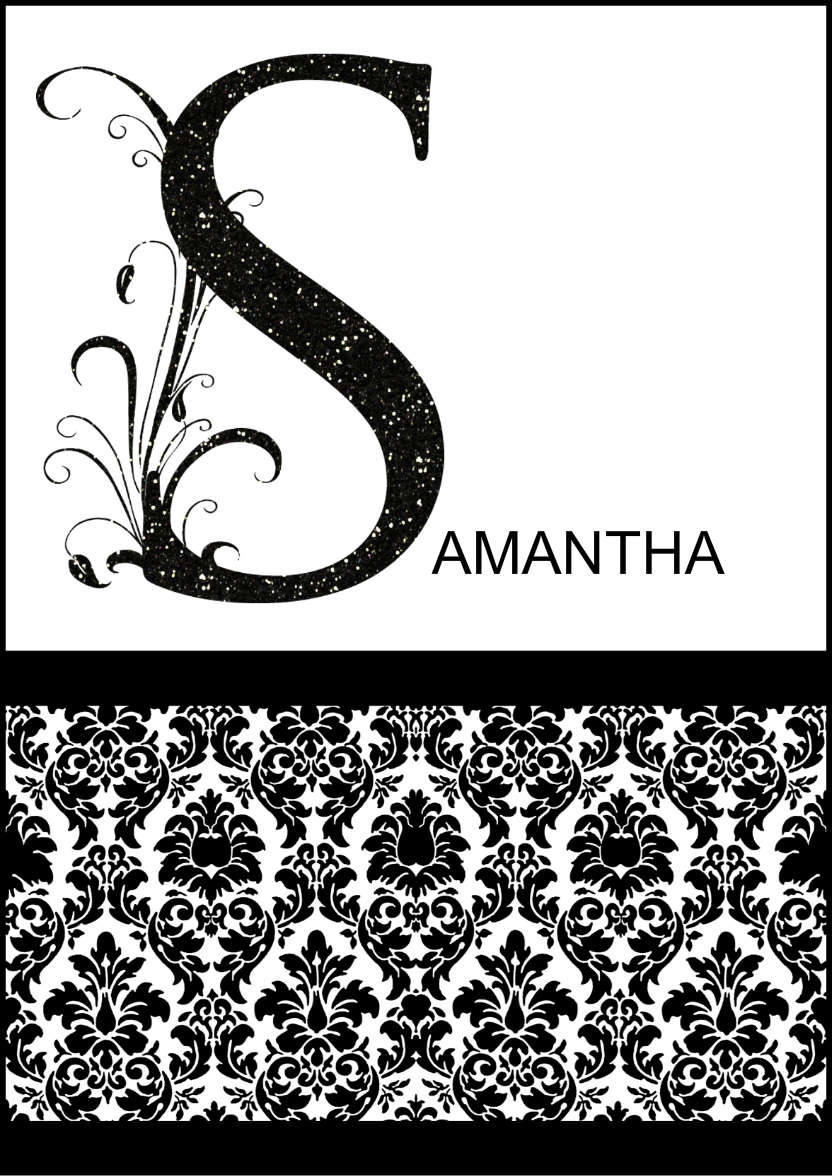 Damask Monogram Letter S Card - card made with Crafty Bob's Card Creator