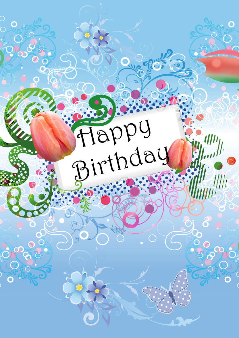 Tulip Arrangement - card made with Crafty Bob's Card Creator