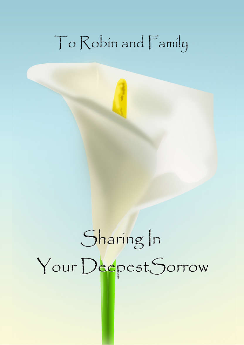Single Calla Lily Sympathy Card - card made with Crafty Bob's Card Creator