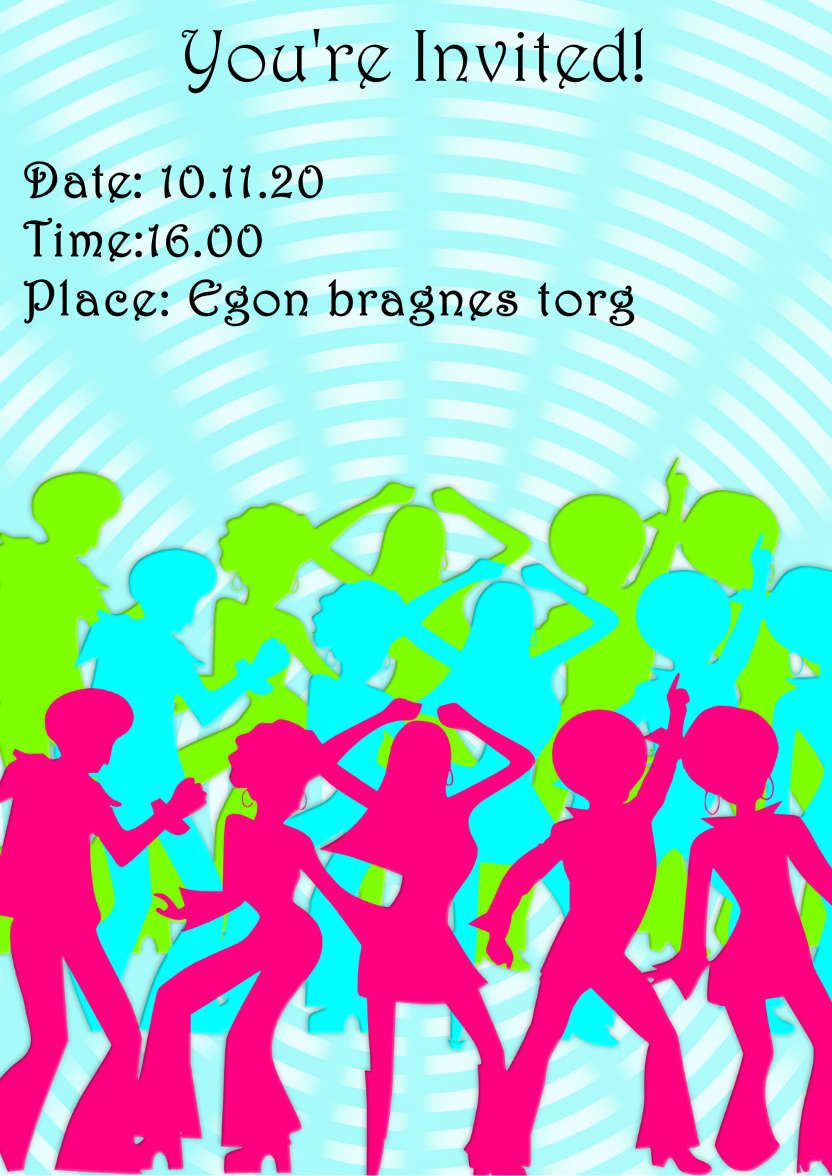 It's Party Time Invitation - card made with Crafty Bob's Card Creator