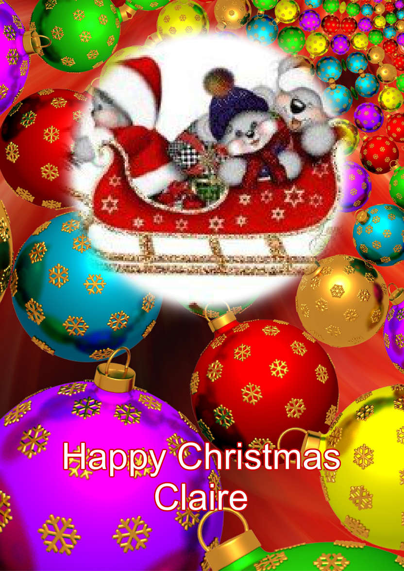 Christmas Baubles Photo Card - card made with Crafty Bob's Card Creator