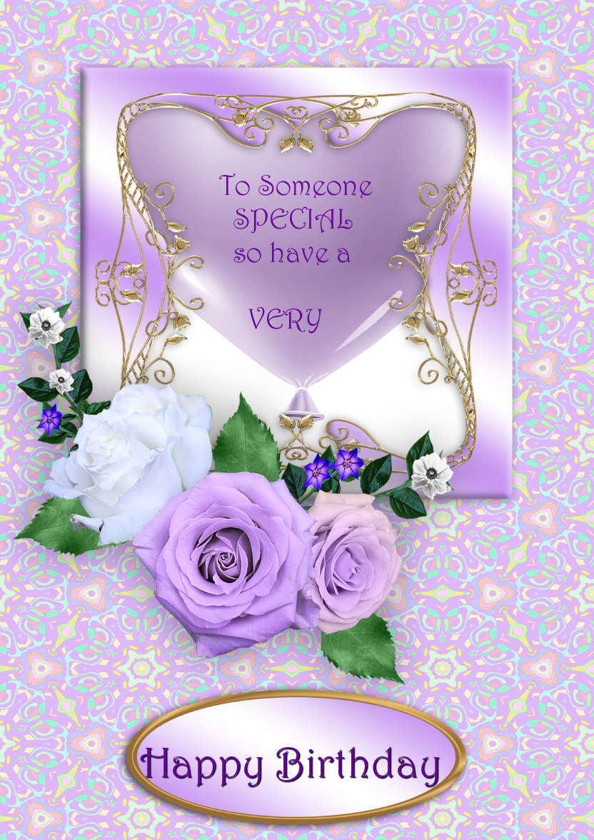 Lilac Roses - card made with Crafty Bob's Card Creator