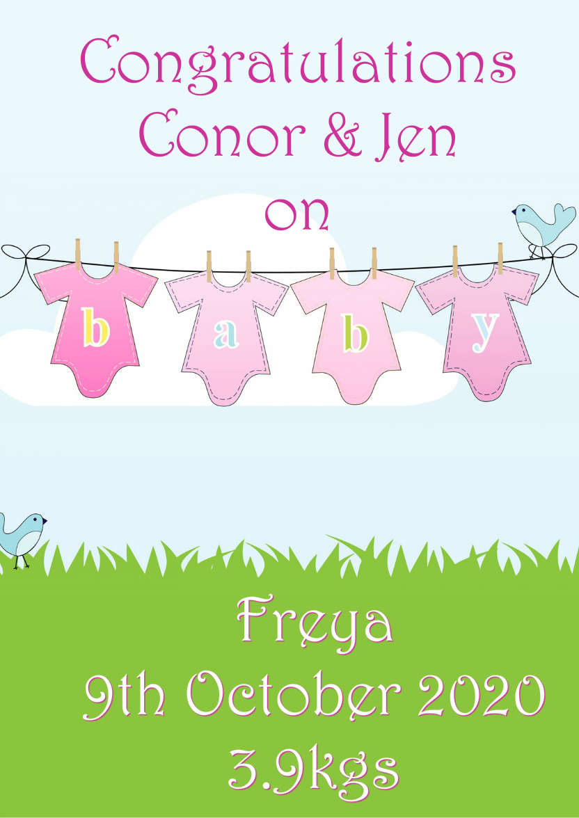 Washing Line New Baby Girl - card made with Crafty Bob's Card Creator