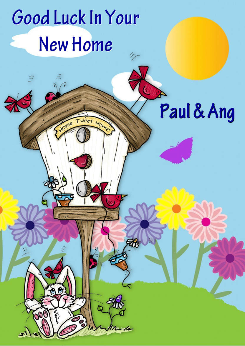 Home Tweet Home New Home Card - card made with Crafty Bob's Card Creator