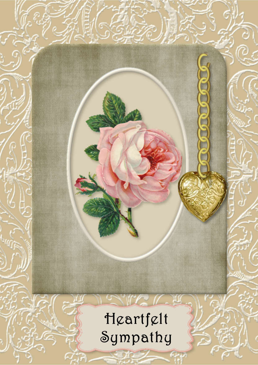 Framed Pink Rose - card made with Crafty Bob's Card Creator