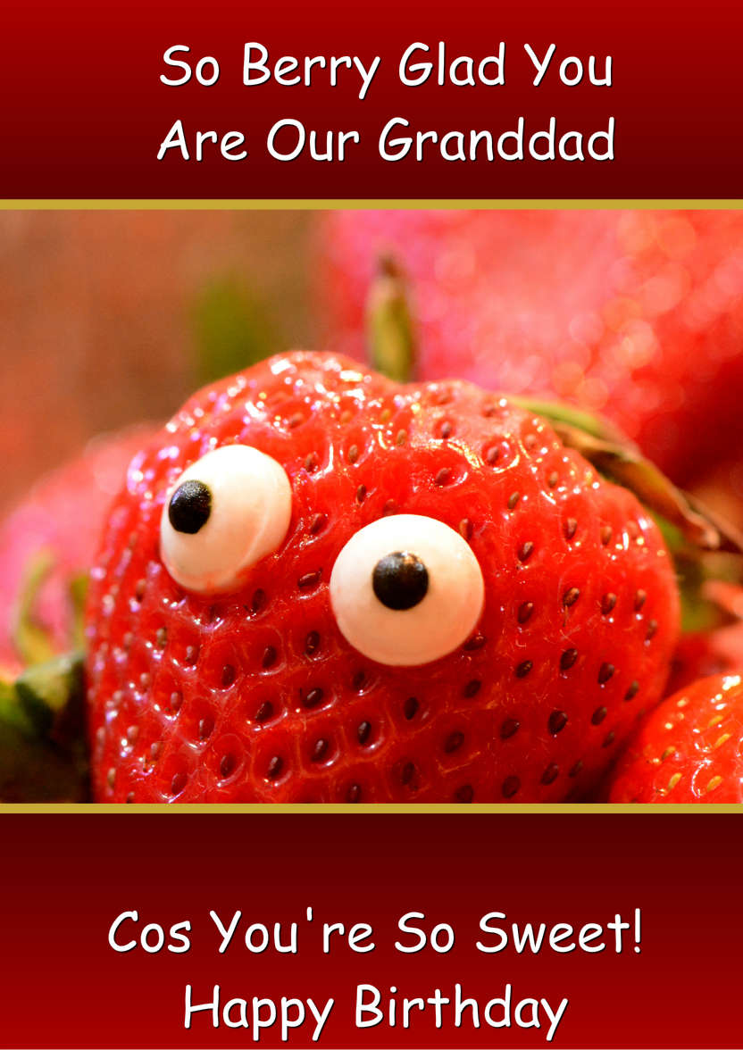 Mad Strawberry Card - card made with Crafty Bob's Card Creator