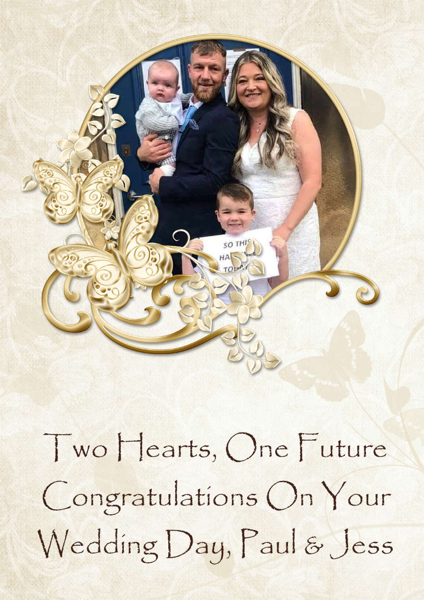 Gold Butterfly Aperture Photo Card - card made with Crafty Bob's Card Creator