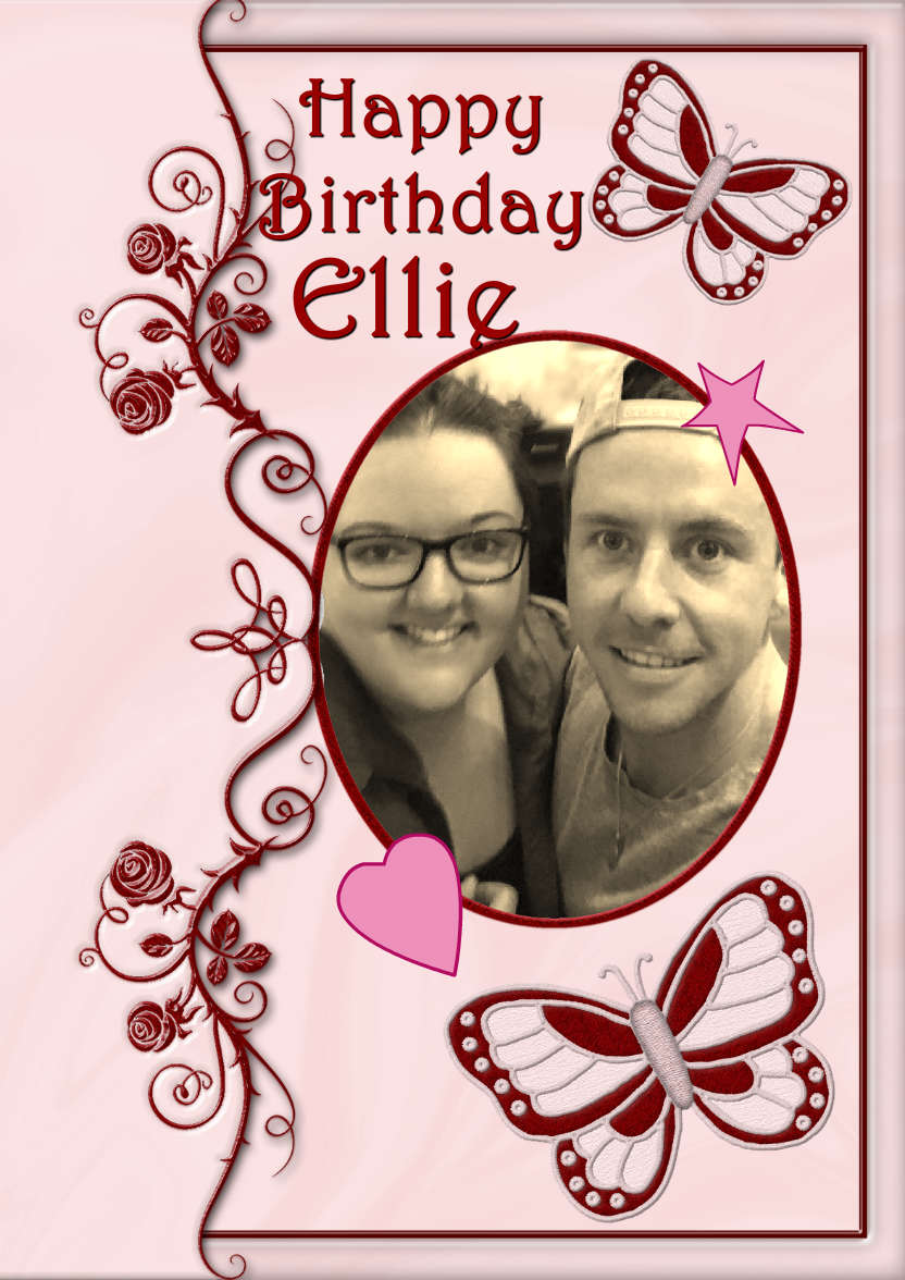 Roses and Butterflies - card made with Crafty Bob's Card Creator