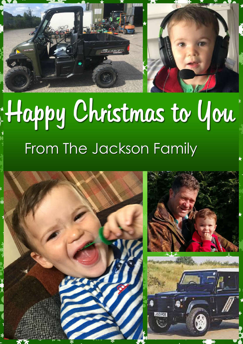 Green Multi Photo Christmas Card - card made with Crafty Bob's Card Creator