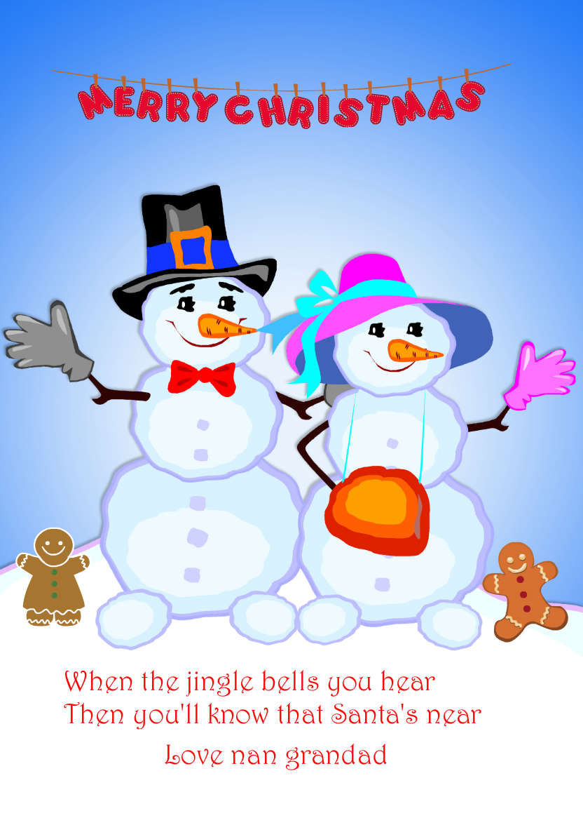 Happy Snow Couple - card made with Crafty Bob's Card Creator
