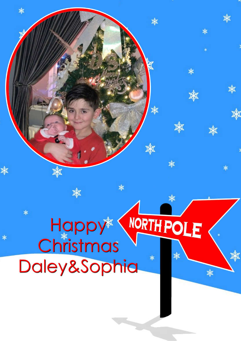 North Pole Christmas Aperture Card - card made with Crafty Bob's Card Creator