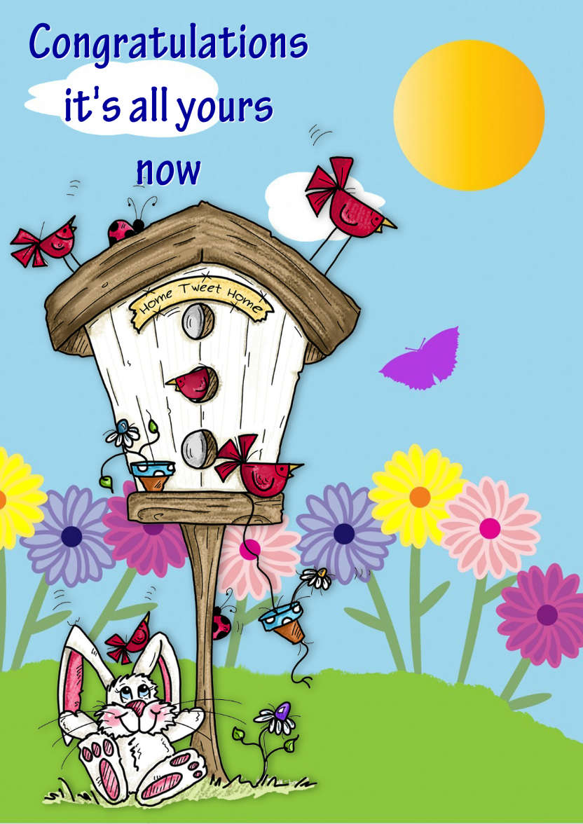 Home Tweet Home New Home Card - card made with Crafty Bob's Card Creator