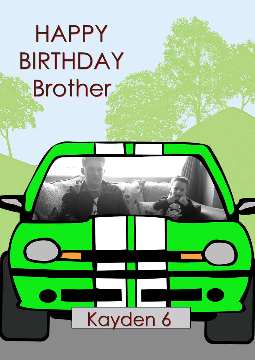 Boy Racer - card made with Crafty Bob's Card Creator