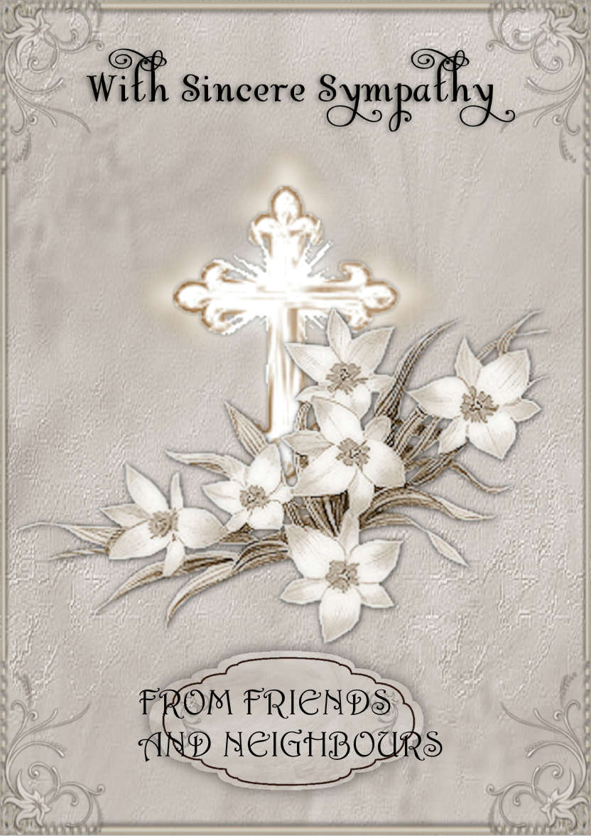 Cross and Floral Sympathy - card made with Crafty Bob's Card Creator