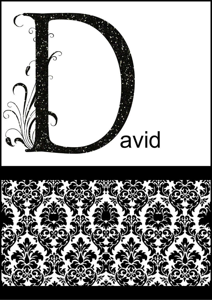 Damask Monogram Letter D Card - card made with Crafty Bob's Card Creator