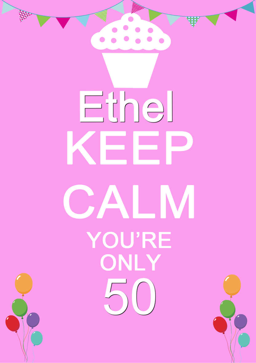 Keep Calm You're Only -  Pink - card made with Crafty Bob's Card Creator