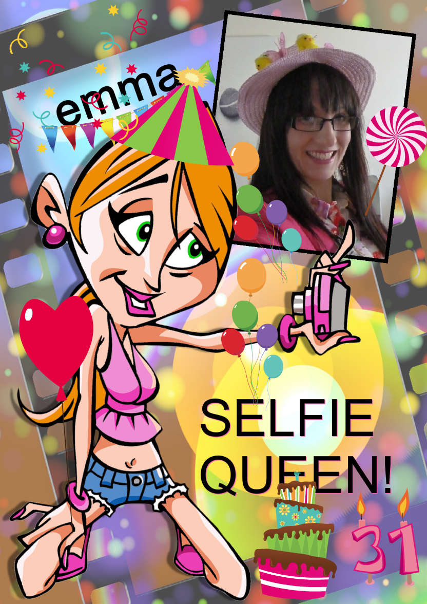 Selfie Queen Card - card made with Crafty Bob's Card Creator