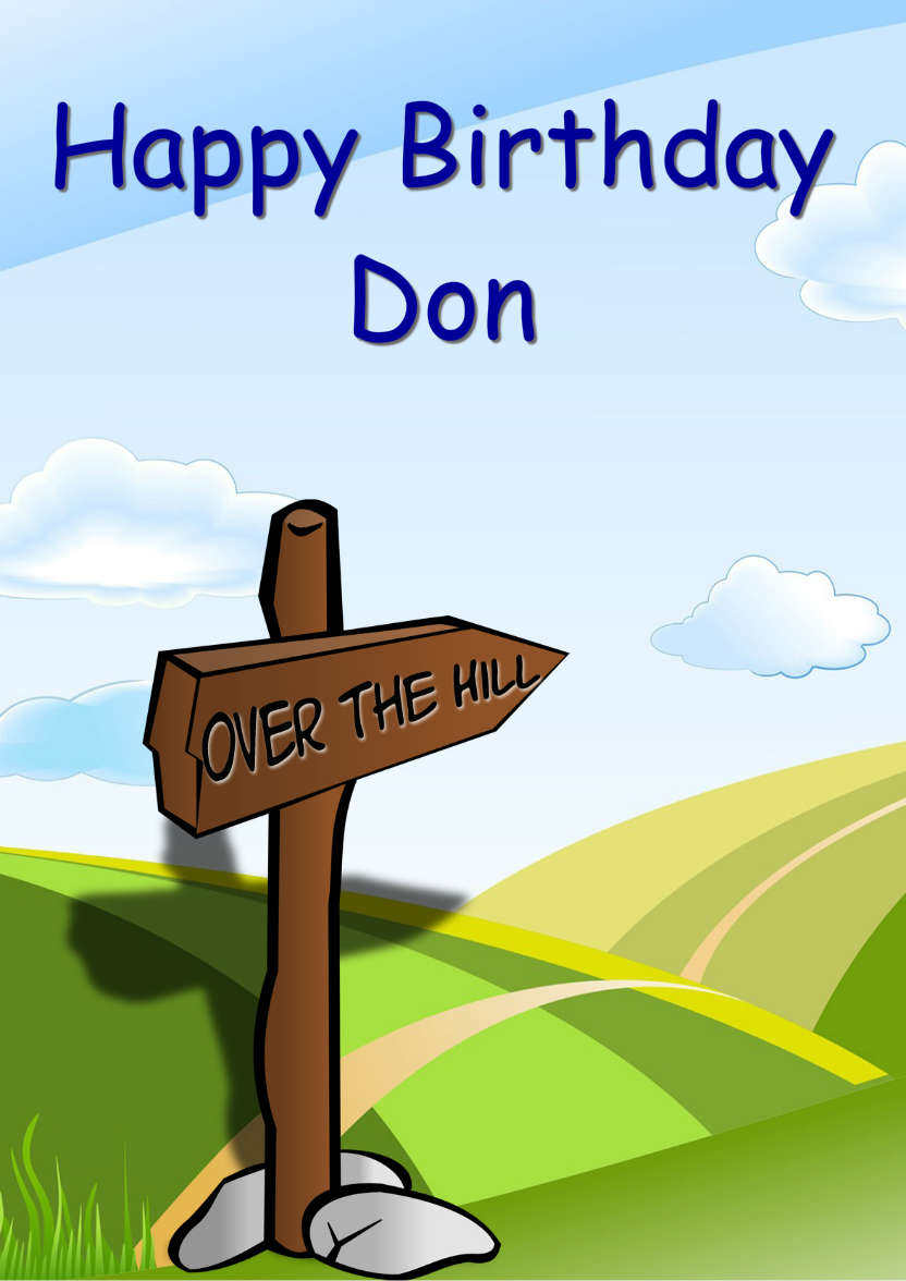 Over the Hill Birthday Card - card made with Crafty Bob's Card Creator