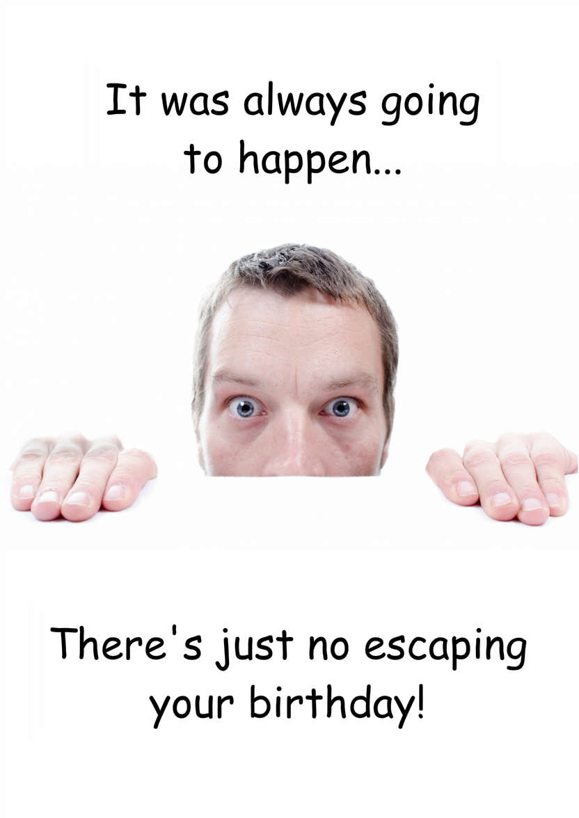 Frightened Man Humorous Card Front - card made with Crafty Bob's Card Creator