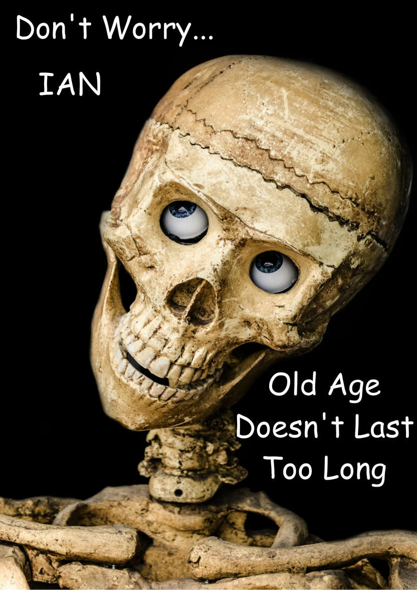 Old Age Humorous Card Front - card made with Crafty Bob's Card Creator