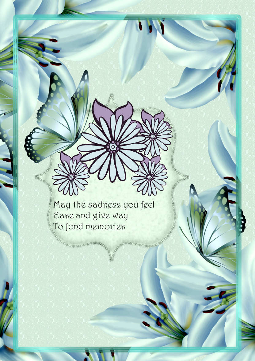 Sympathy Lilies - card made with Crafty Bob's Card Creator