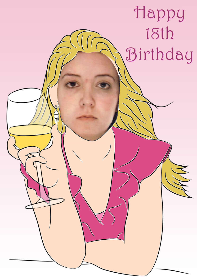 Cheers! Female Birthday Photo Card - card made with Crafty Bob's Card Creator