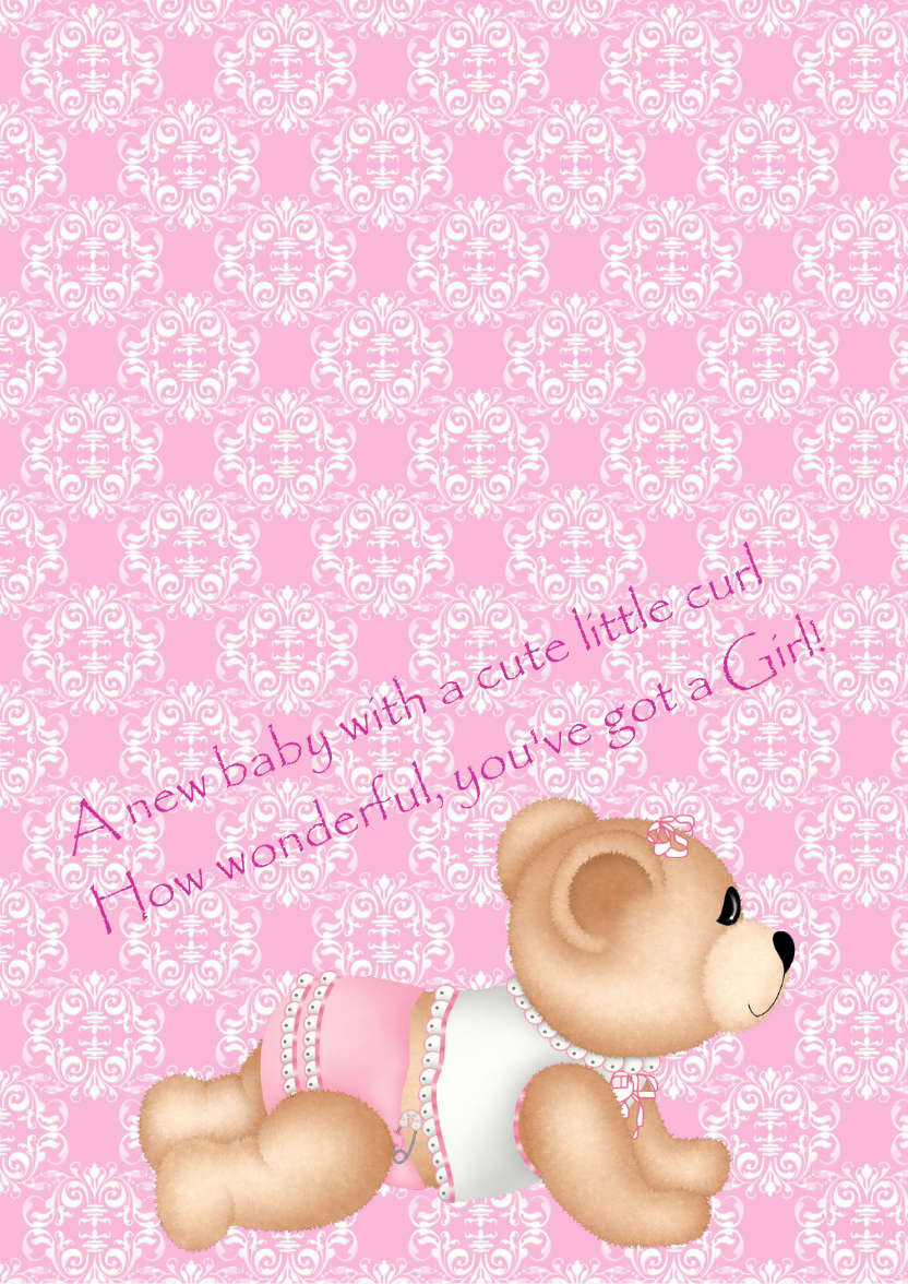New Baby Girl - card made with Crafty Bob's Card Creator