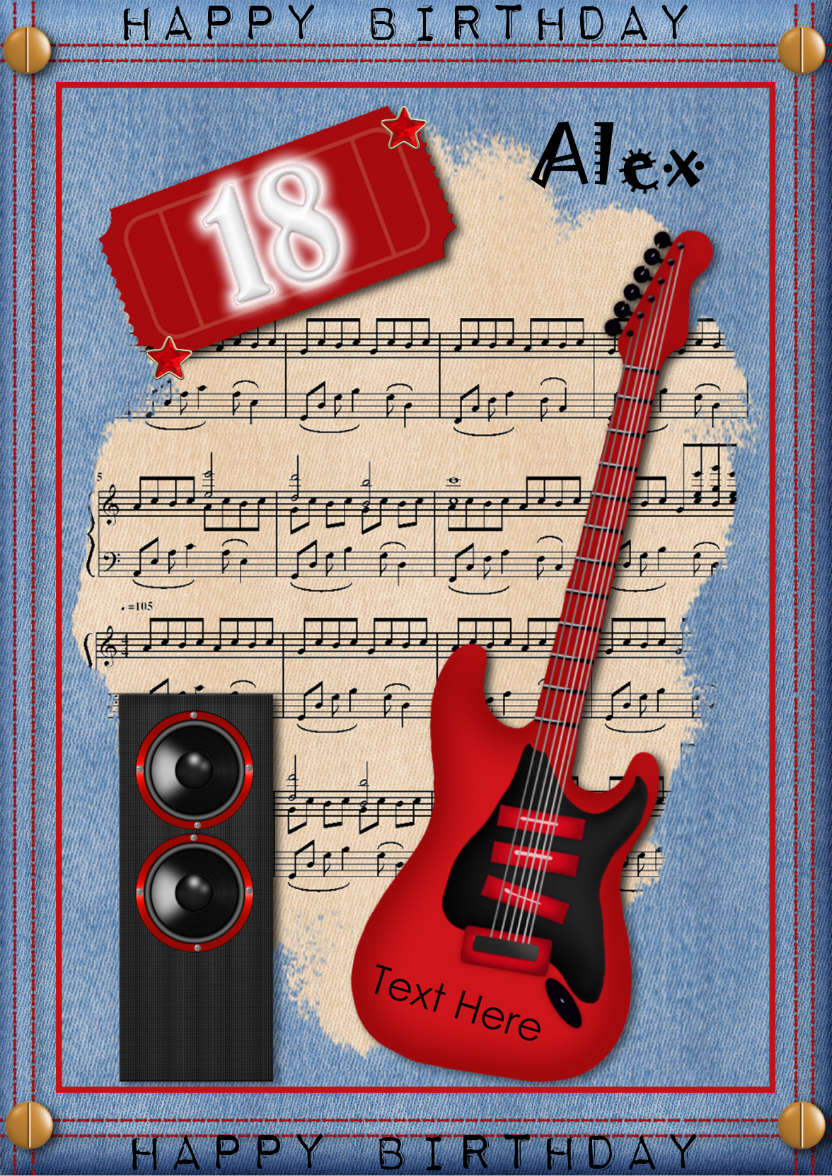 Musical Birthday - card made with Crafty Bob's Card Creator