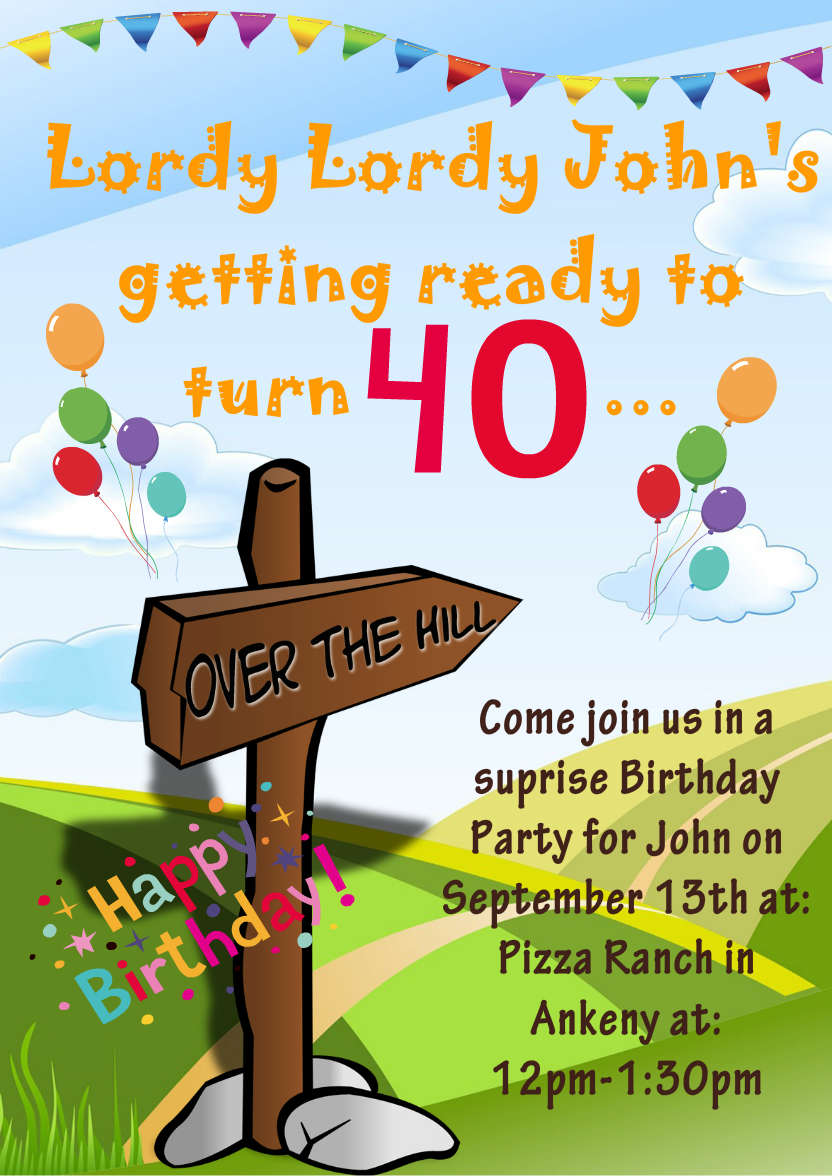 Over the Hill Birthday Card - card made with Crafty Bob's Card Creator