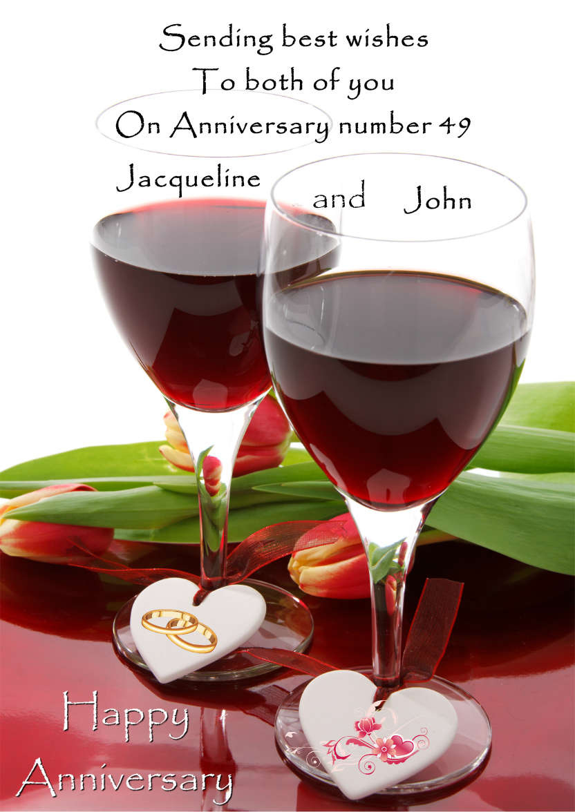 Anniversary Glasses Card - card made with Crafty Bob's Card Creator