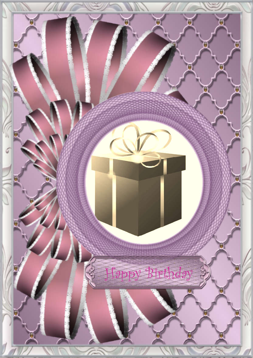 Bow Embellished Circle Frame - card made with Crafty Bob's Card Creator