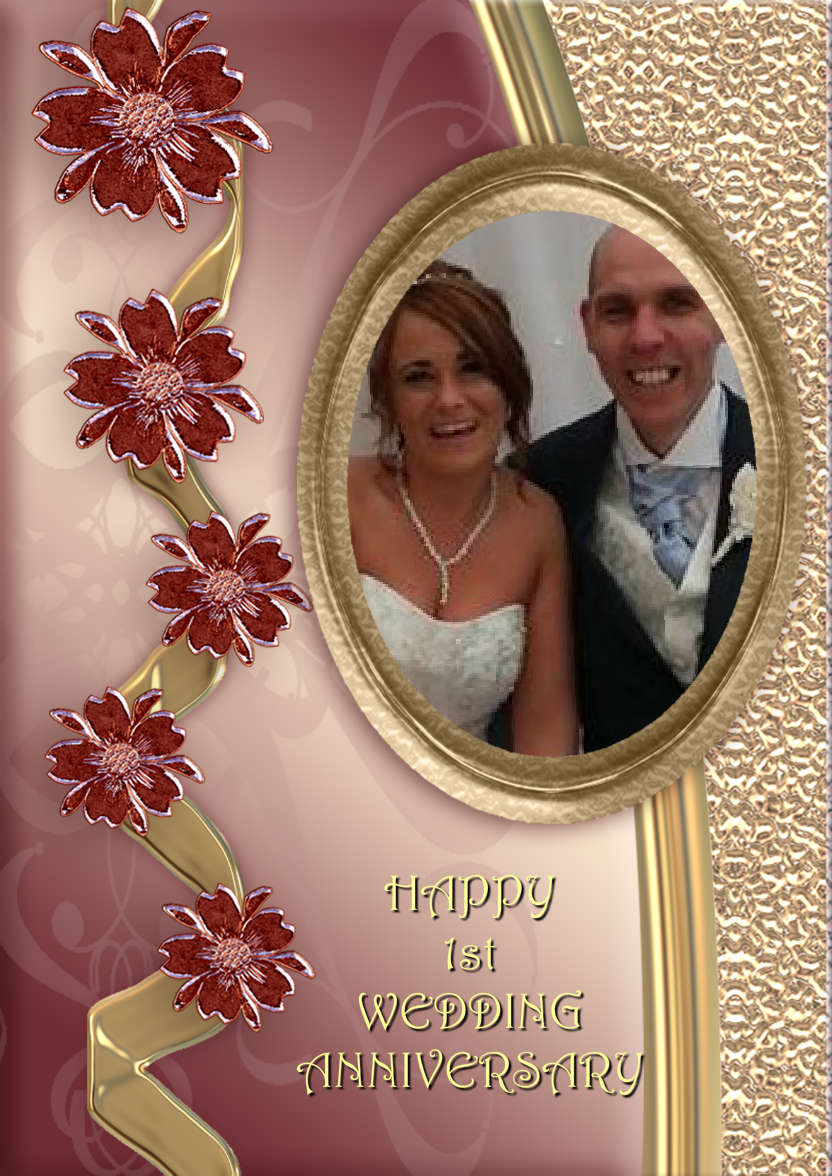 Glass Flowers Anniversary Card - card made with Crafty Bob's Card Creator