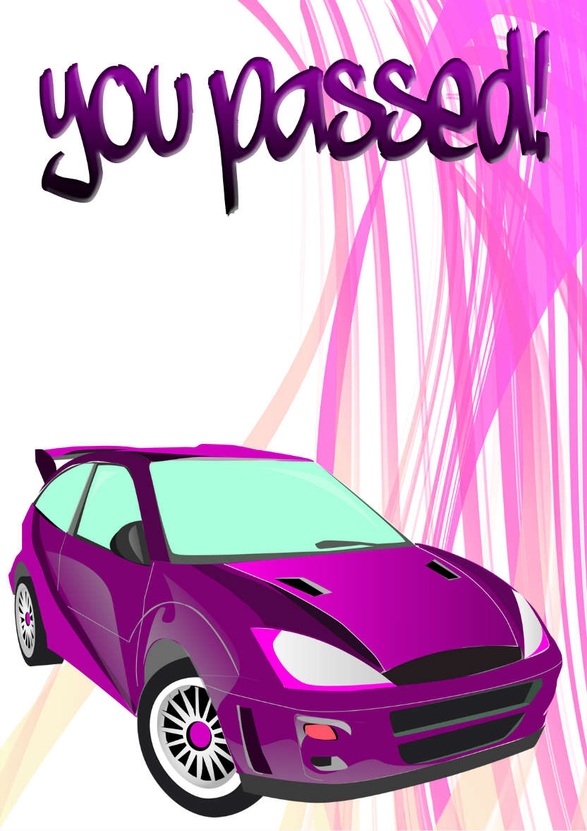 You Passed! Purple - card made with Crafty Bob's Card Creator