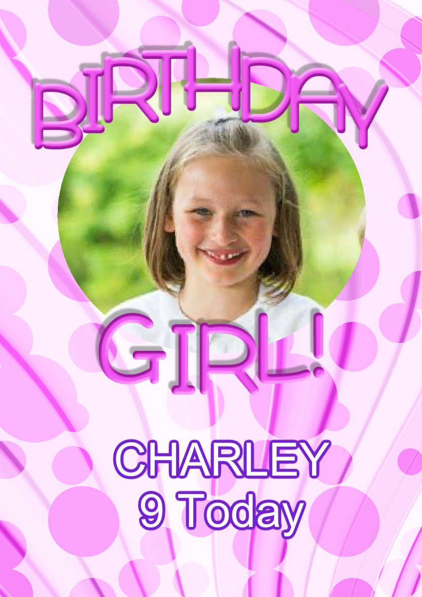 Birthday Girl Aperture Frame Card - card made with Crafty Bob's Card Creator