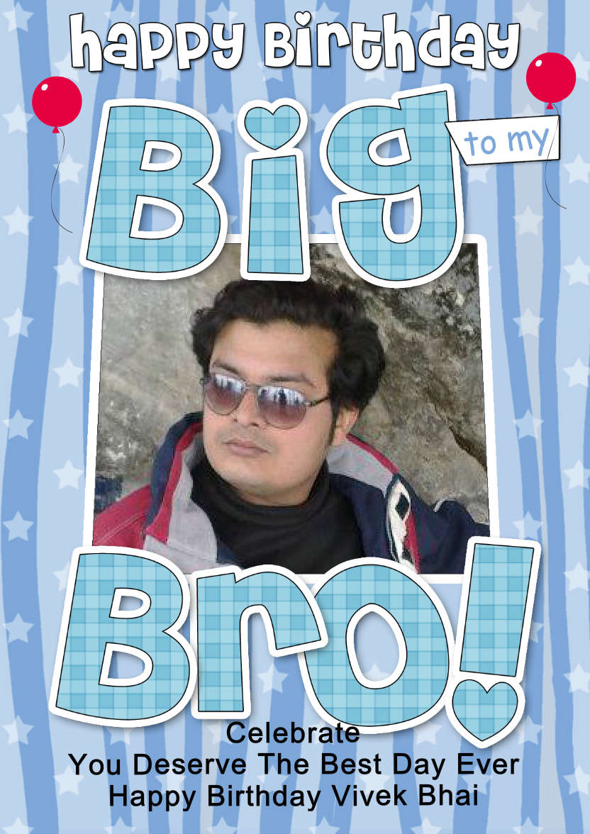 Birthday Big Bro Photo Upload Card - card made with Crafty Bob's Card Creator