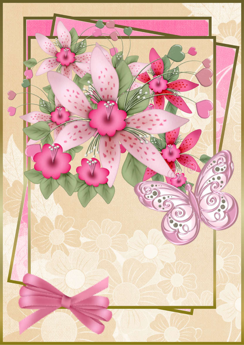Floral Birthday - card made with Crafty Bob's Card Creator