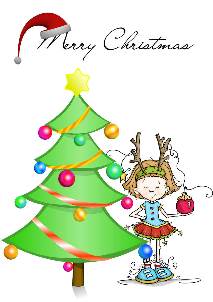 Decorating the Christmas Tree - card made with Crafty Bob's Card Creator