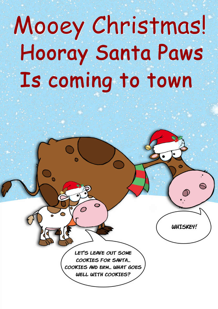Christmas Cows - card made with Crafty Bob's Card Creator
