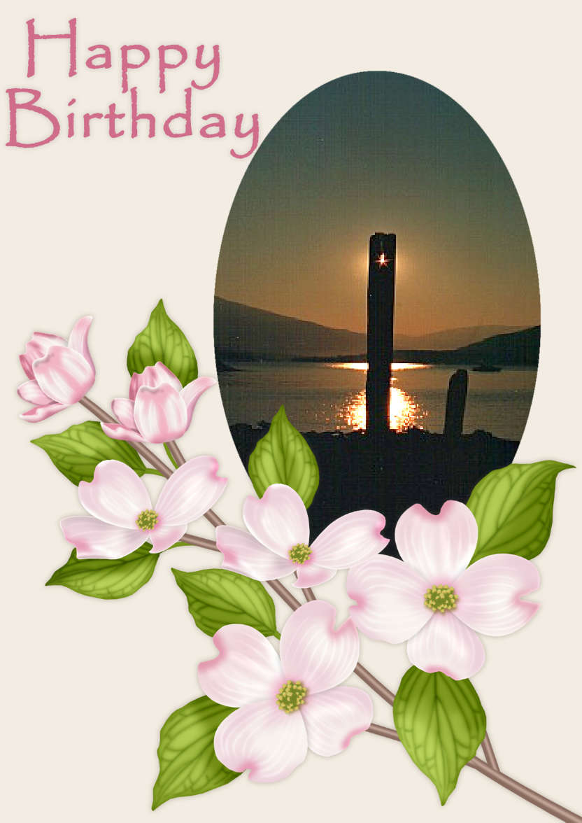 Birthday - Dogwood Flowers - card made with Crafty Bob's Card Creator