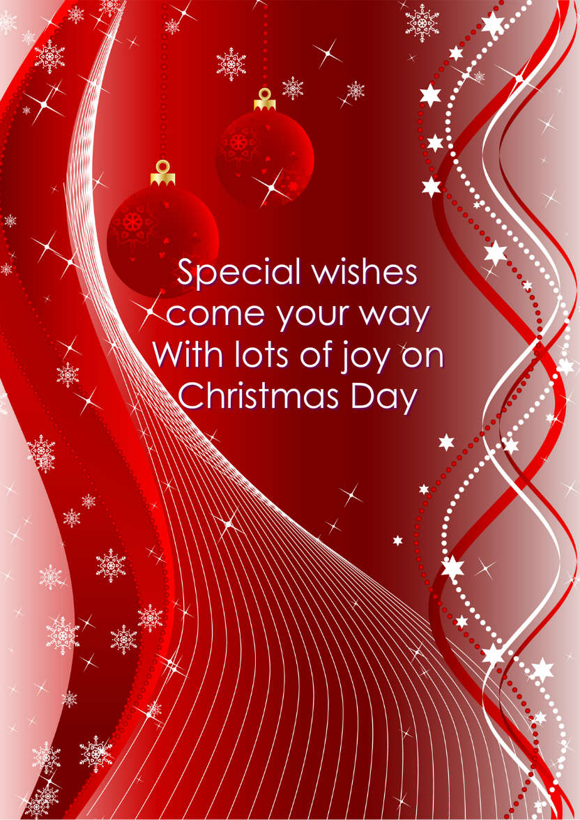 Red Christmas Swirls and Snowflakes - card made with Crafty Bob's Card Creator