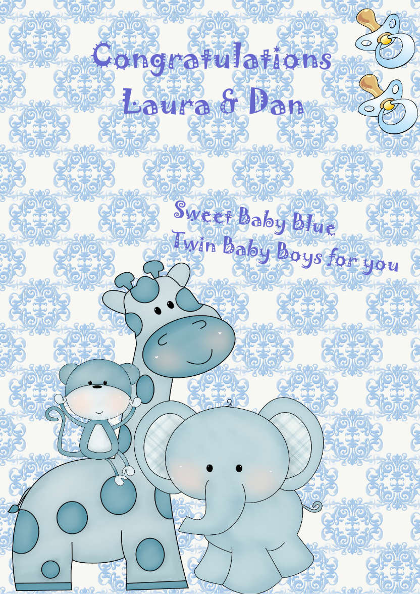New Baby Boy - card made with Crafty Bob's Card Creator